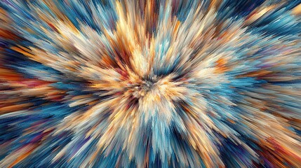 Abstract colorful burst; digital art, vibrant background