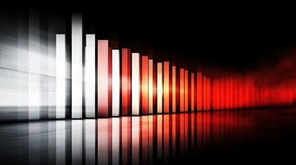 Fototapeta premium Abstract Digital Artwork with Vibrant Vertical Bars and Reflection