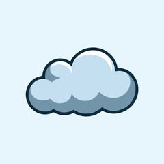 Fototapeta premium A Flat-Style Small Cloud on a Plain White Background