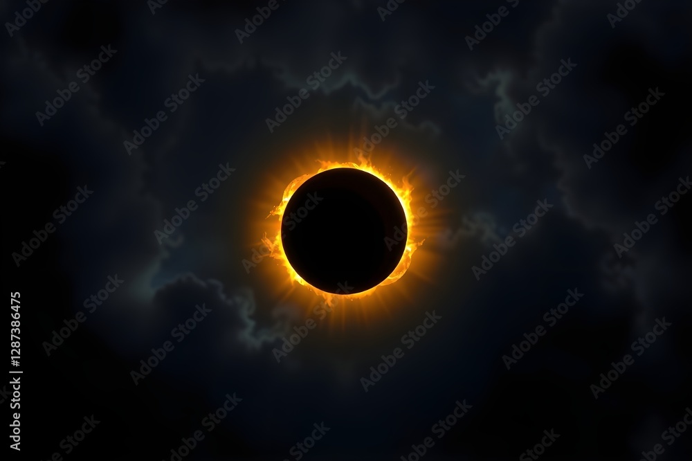 Canvas Prints solar eclipse this rare event occurs when the sun, moon and earth are in the same line.