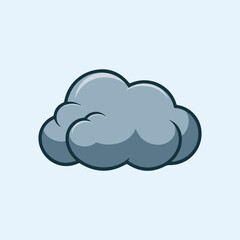 A Flat-Style overcast clouds on a Plain White Background