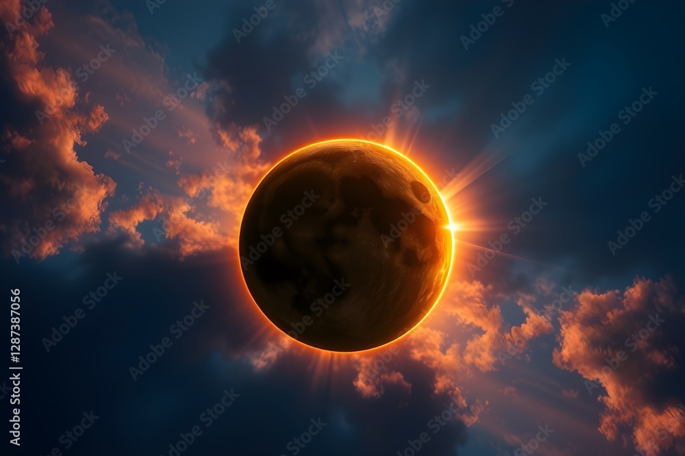 Canvas Prints solar eclipse this rare event occurs when the sun, moon and earth are in the same line.