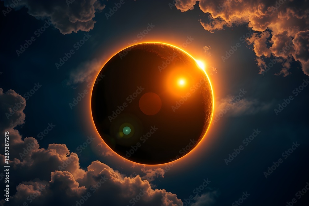 Canvas Prints solar eclipse this rare event occurs when the sun, moon and earth are in the same line.