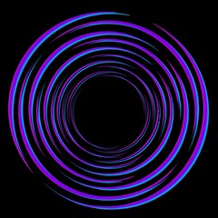 A vibrant rainbow neon circle glowing against a black background. abstract spiral background, abstract blue background, wall decoration, abstract background with circles, motion graphic. Logo design