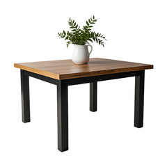 Wooden table isolated on transparent background.