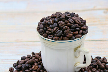 coffee beans in a cup