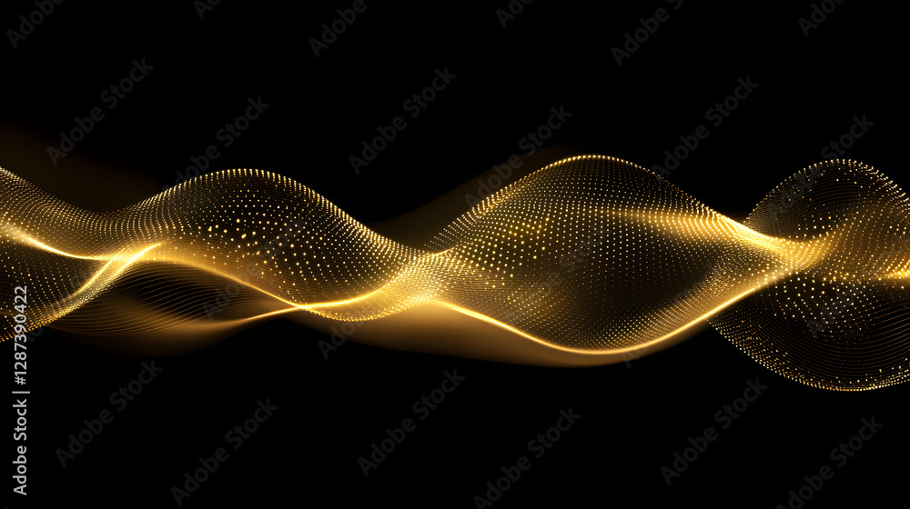 Poster abstract golden wave background with smooth flowing lines and gradient texture for design use