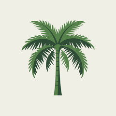 A Flat-Style Tropical tree on a Plain White Background