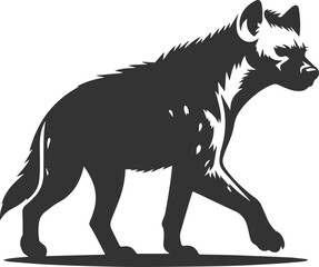 A hyena walking with a confident, proud stride animal silhouette vector