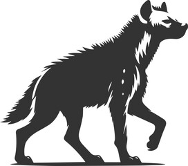 A hyena walking with a confident, proud stride animal silhouette vector
