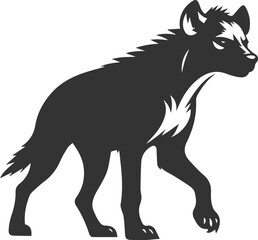A hyena walking with a confident, proud stride animal silhouette vector