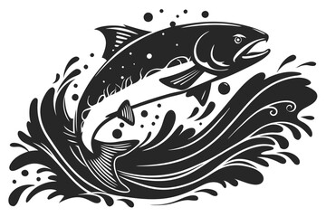 fish silhouette vector illustration