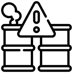 barrel danger warning waste management factory simple line icon
