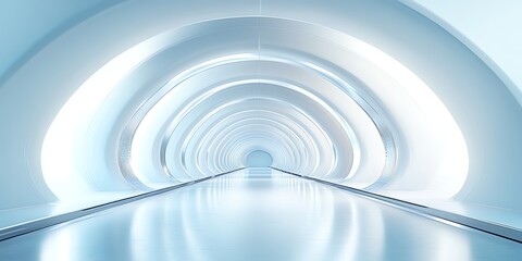 Obraz premium Abstract minimalist visualization of tank tube expansion with soft gradients and copy space. High-detail, futuristic design perfect for tech and industrial projects.