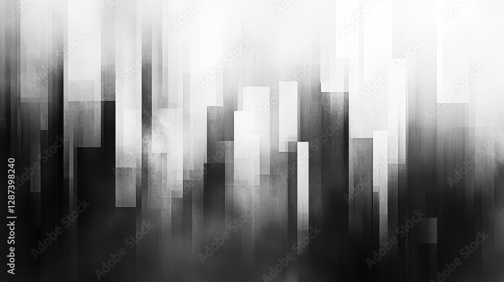 Aufkleber abstract 8-bit monochromatic digital noise pattern in pixelated design, featuring distorted visual e