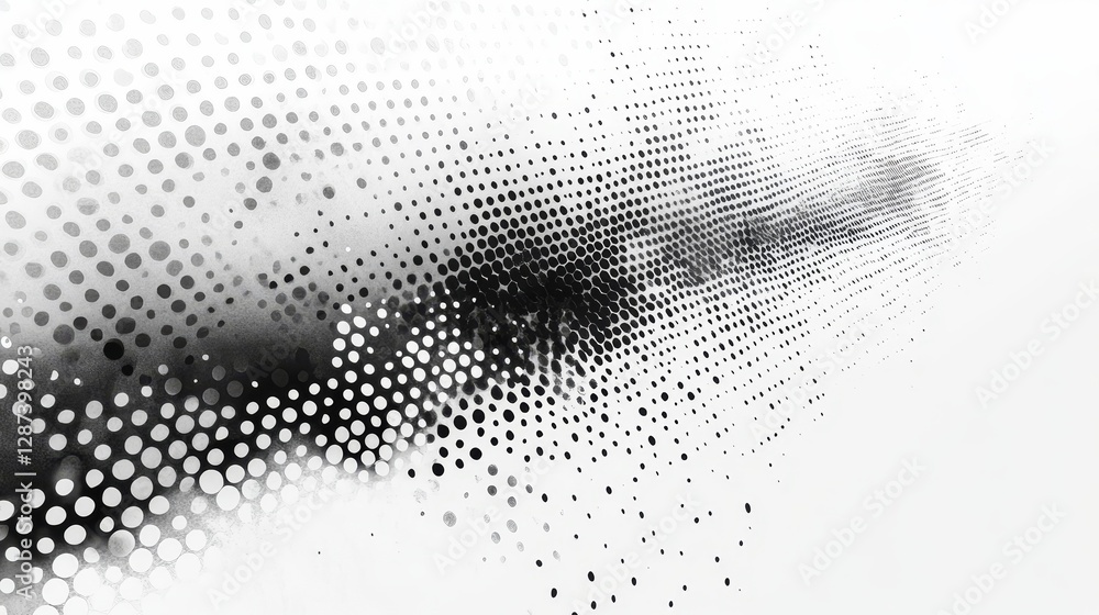 Fototapete abstract 8-bit monochromatic digital noise pattern in pixelated design, featuring distorted visual e