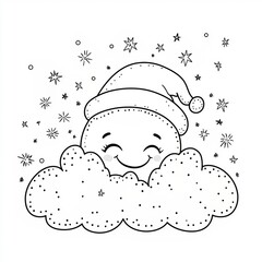 Fototapeta premium Coloring page kids theme christmas