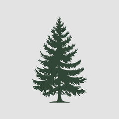 A Flat-Style pine tree on a Plain White Background