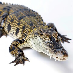 Naklejka premium Ultra Quality Image of a Photo Crocodile, Isolated on a White Background