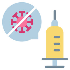 syringe vaccine protection injection virus flat style icon