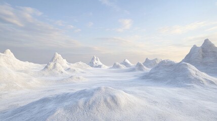 Stunning Desert Panorama with Smooth Textured Mountains and Sky