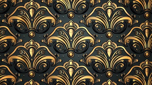 Ornate gold and dark gray decorative pattern