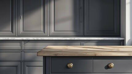 Fototapeta premium Close up of modern kitchen furniture in a luxury home.