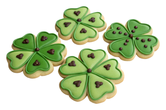 St. Patrick's day festive treats delicious cookies from the kitchen isolated on transparent background
