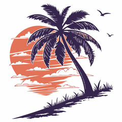 palm silhouette vector illustration