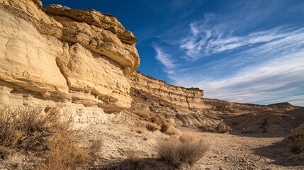 Dramatic Dune Landscape with Vast Sky and Rugged Terrain