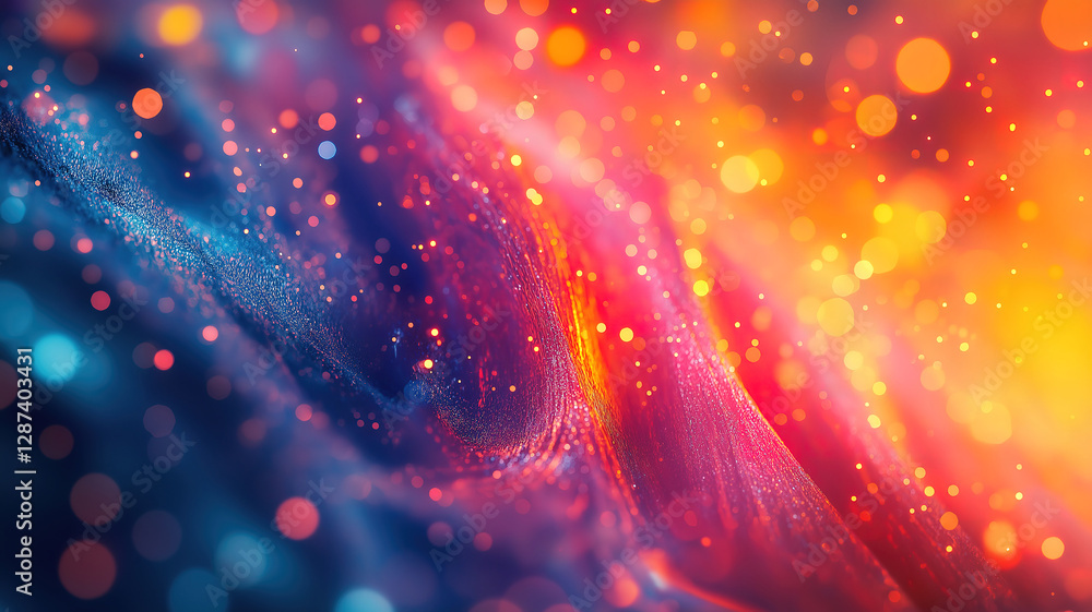 Poster an abstract colorful light bokeh background with vibrant hues and space for your design elements