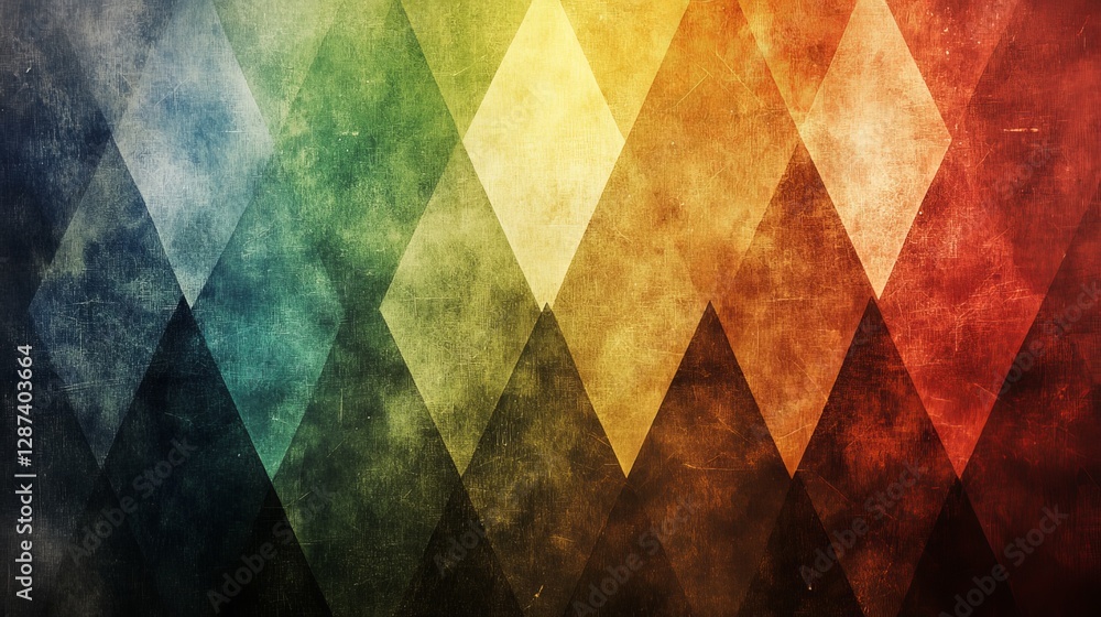 Poster geometric pattern background design with abstract modern art elements, featuring vibrant colors and 