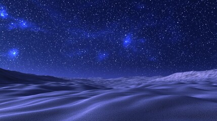 Majestic Dunes Under Vast Starry Night Sky in Desert Landscape