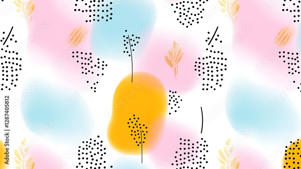Poster vibrant abstract pattern with colorful shapes and graphic elements