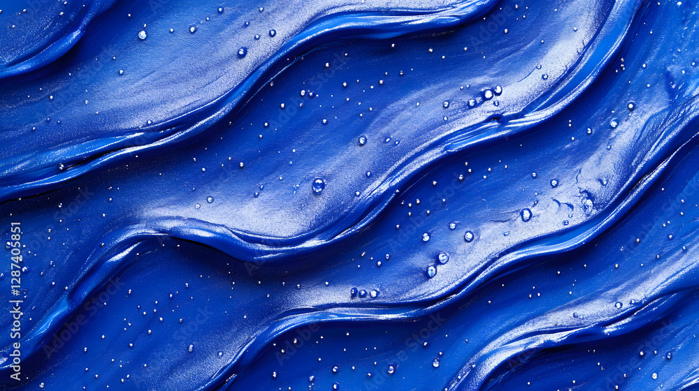 Poster close up of blue and white wave pattern textured background for design and art projects