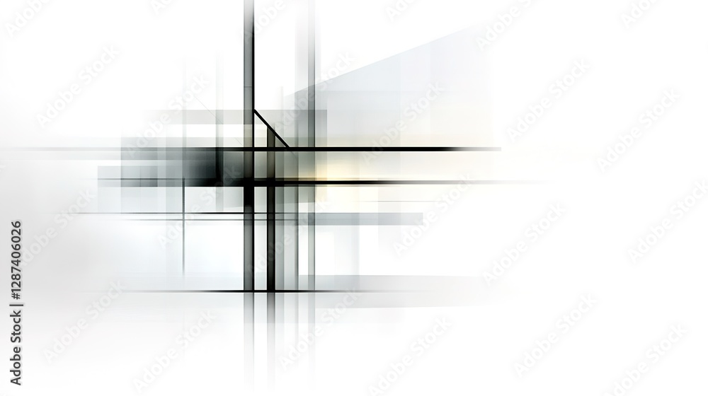 Poster abstract lines and shapes forming geometric design in soft colors