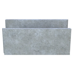 Concrete Сhannel, 3d illustration isolated on white background