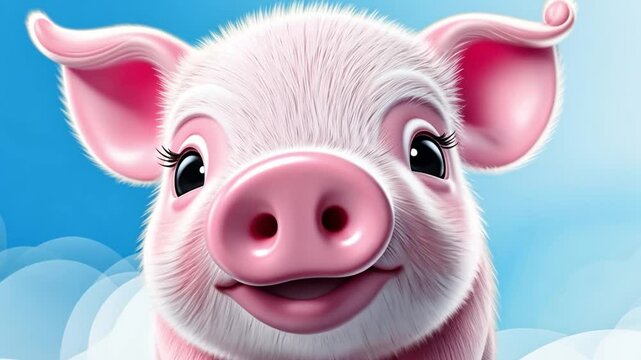 pig, cartoon, animal, pink, farm, illustration, 