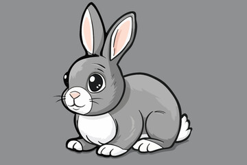 basic cartoon clip art of a Bunny, bold lines, no gray scale, simple coloring page for toddlers