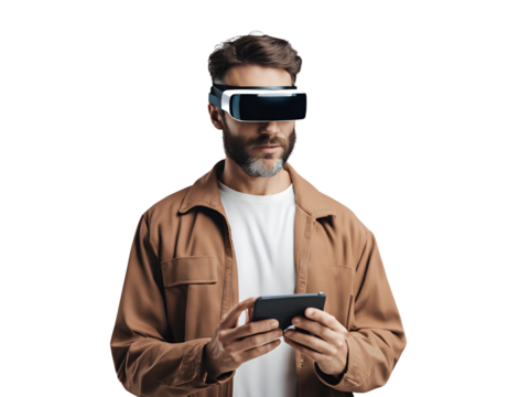 man with AR glasses