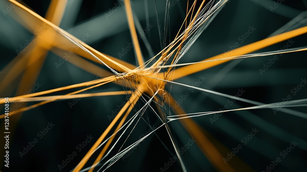 Poster abstract pattern of interwoven lines in dark background
