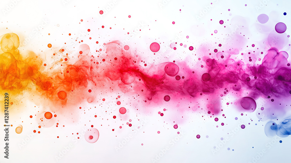 Poster vibrant abstract composition featuring colorful gradient dots in a creative art style