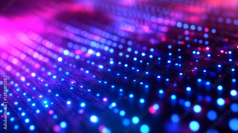 Aufkleber futuristic neon pixel texture background with glowing digital grid and high-tech cyber aesthetic, fe