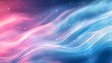 Obraz premium Abstract pink and blue wavy background with sparkles