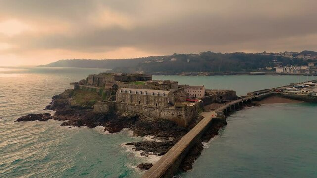 Castle Cornet in St Peter Port, Guernsey at Sunset 124