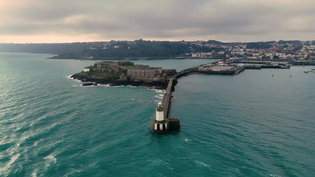 Aerial View of Castle Cornet in St Peter Port, Guernsey 129