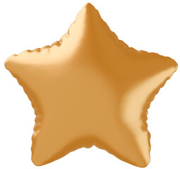 3D画像_星型の風船_ゴールド