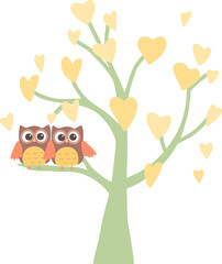 love, flower, 귀여운, 미술, 부엉이,사랑,나무,사랑나무,유치원