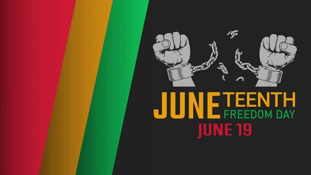 Juneteenth Freedom Day Background design. Poster or banner with Juneteenth and copy space. 19 June.