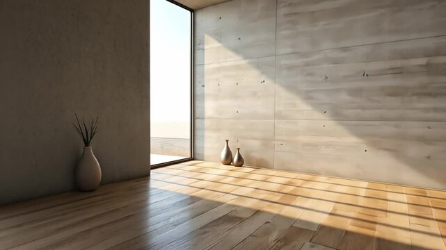 empty room with wooden floor